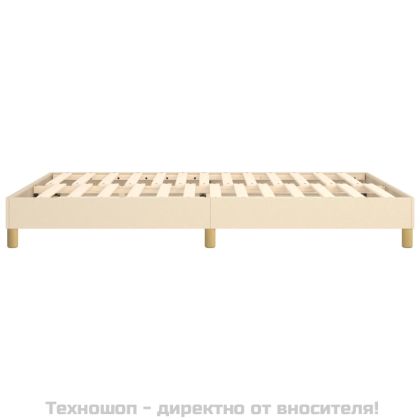 Рамка за легло с пружини, кремава, 140x190 см, плат