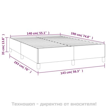 Рамка за легло без матрак, таупе, 140x190 см плат