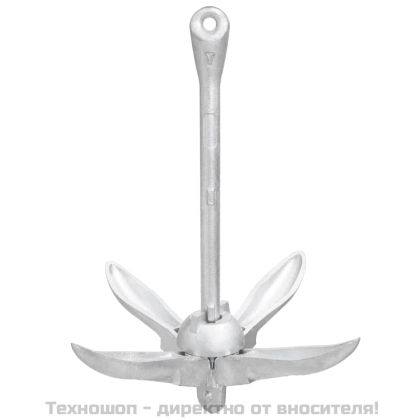 Сгъваема котва с въже, сребриста, 1,5 кг, ковък чугун