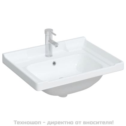 Мивка за баня, бяла, 61x48x23 см, правоъгълна, керамика