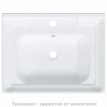 Мивка за баня, бяла, 61x48x23 см, правоъгълна, керамика