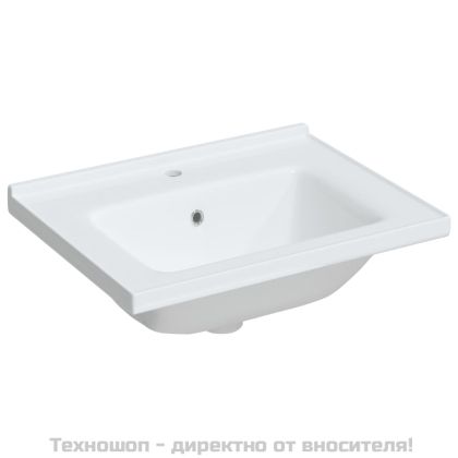 Мивка за баня, бяла, 61x48x19,5 см, правоъгълна, керамика