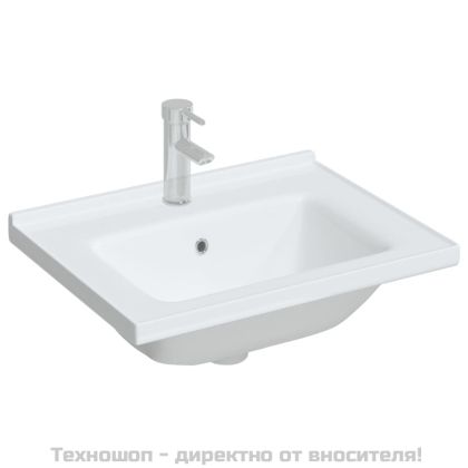 Мивка за баня, бяла, 61x48x19,5 см, правоъгълна, керамика