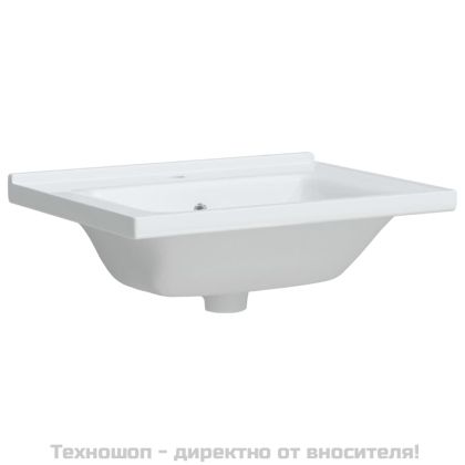 Мивка за баня, бяла, 61x48x19,5 см, правоъгълна, керамика