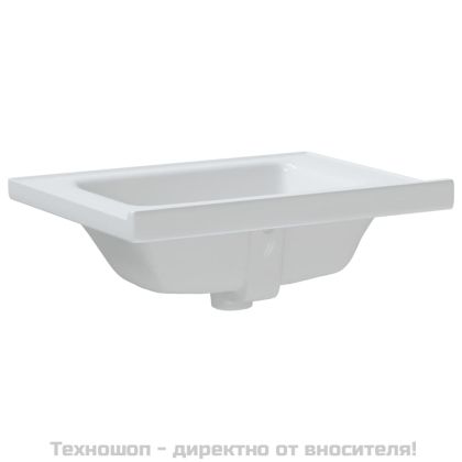 Мивка за баня, бяла, 61x48x19,5 см, правоъгълна, керамика