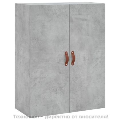 Висок шкаф, бетонно сив, 69,5x34x180 см, инженерно дърво