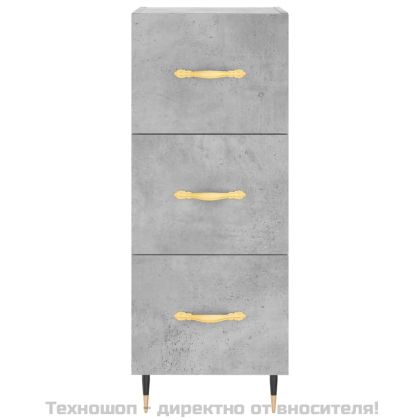 Висок шкаф, бетонно сив, 34,5x34x180 см, инженерно дърво