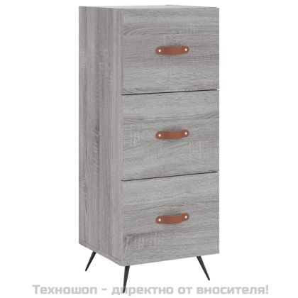 Висок шкаф, сив сонома, 34,5x34x180 см, инженерно дърво