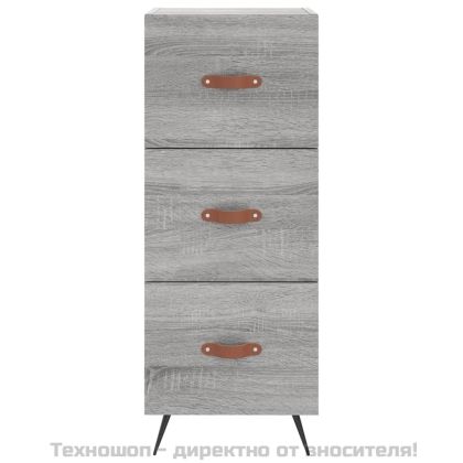 Висок шкаф, сив сонома, 34,5x34x180 см, инженерно дърво