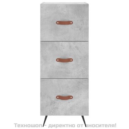 Висок шкаф, бетонно сив, 34,5x34x180 см, инженерно дърво