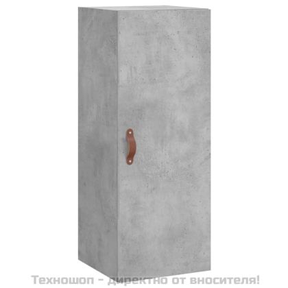 Висок шкаф, бетонно сив, 34,5x34x180 см, инженерно дърво