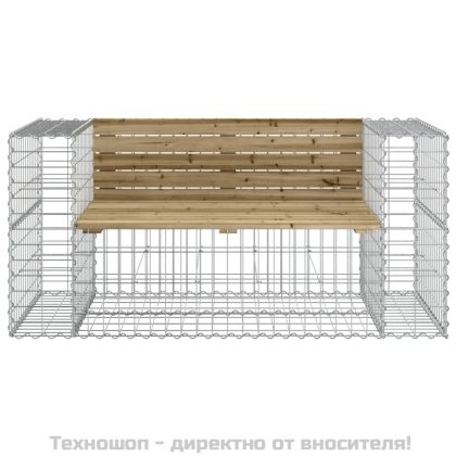 Градинска пейка габионен дизайн 143x71x65,5 см импрегниран бор