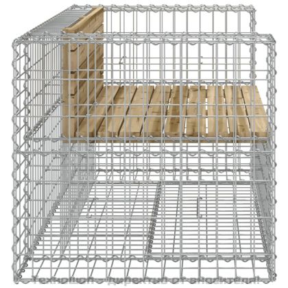 Градинска пейка габионен дизайн 143x71x65,5 см импрегниран бор