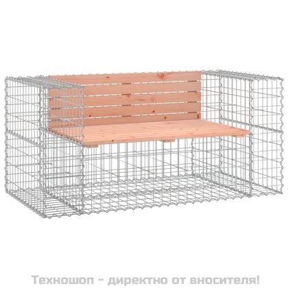 Градинска пейка габион 143x71x65,5 см дугласко дърво масив
