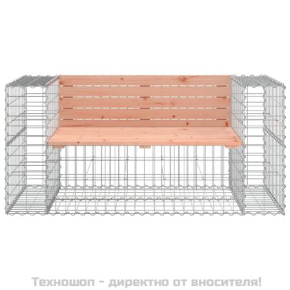 Градинска пейка габион 143x71x65,5 см дугласко дърво масив