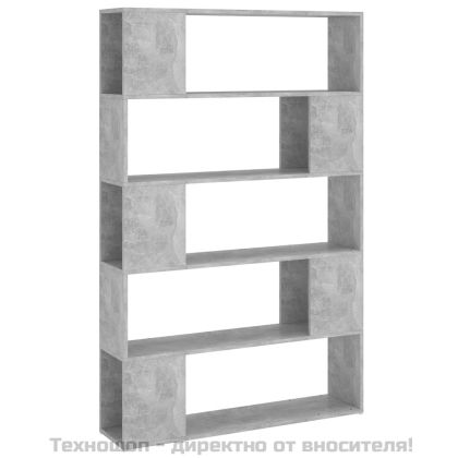 Разделител за стая, бетонно сив, 100x24x155 см инженерно дърво