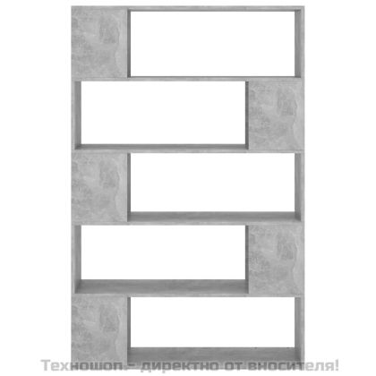 Разделител за стая, бетонно сив, 100x24x155 см инженерно дърво