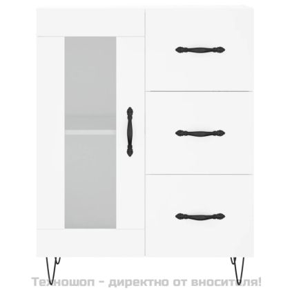 Сайдборд, бял, 69,5x34x90 см, инженерно дърво