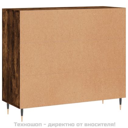 Сайдборд, опушен дъб, 90x34x80 см, инженерно дърво