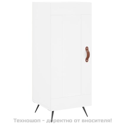 Сайдборд, бял, 34,5x34x90 см, инженерно дърво