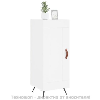 Сайдборд, бял, 34,5x34x90 см, инженерно дърво