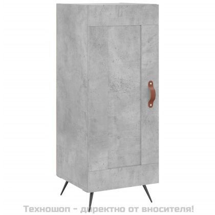 Сайдборд, бетонно сив, 34,5x34x90 см, инженерно дърво
