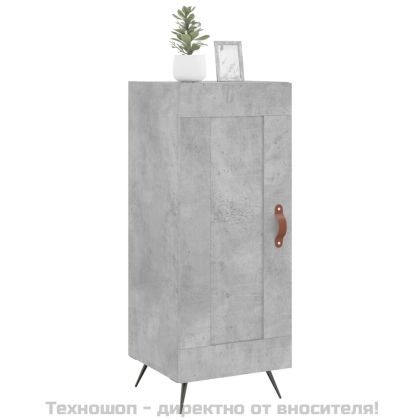Сайдборд, бетонно сив, 34,5x34x90 см, инженерно дърво