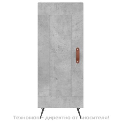 Сайдборд, бетонно сив, 34,5x34x90 см, инженерно дърво