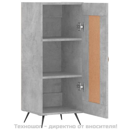 Сайдборд, бетонно сив, 34,5x34x90 см, инженерно дърво