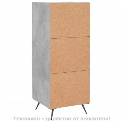 Сайдборд, бетонно сив, 34,5x34x90 см, инженерно дърво