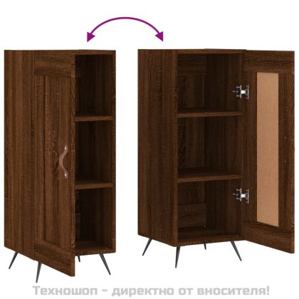 Сайдборд, кафяв дъб, 34,5x34x90 см, инженерно дърво