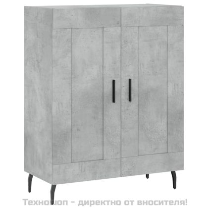 Сайдборд, бетонно сив, 69,5x34x90 см, инженерно дърво