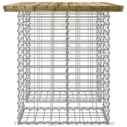 Градинска маса, дизайн на габион, 100x70x72 см, импрегнирана дървесина, бор