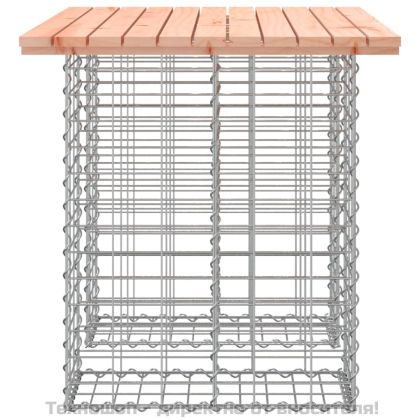 Градинска маса, дизайн от габион, 100x70x72 см, масивна дървесина, Дъглас