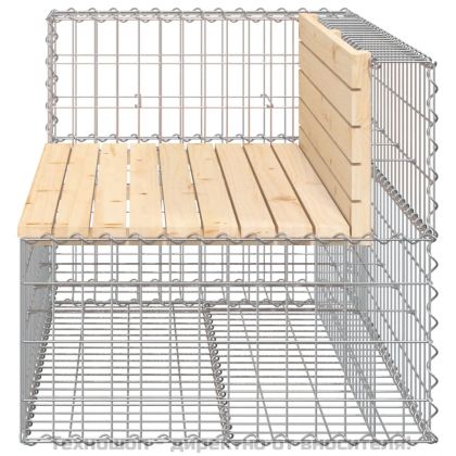 Градинска пейка габионен дизайн 122x71x65,5 см бор масив