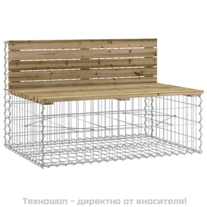 Градинска пейка с габионен дизайн 103x70x65 см импрегниран бор