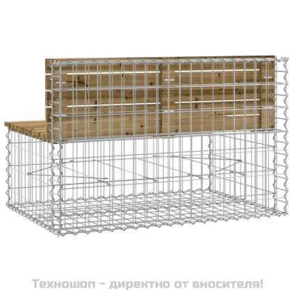 Градинска пейка с габионен дизайн 103x70x65 см импрегниран бор