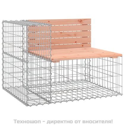 Градинска пейка габион 92x71x65,5 см дугласко дърво масив