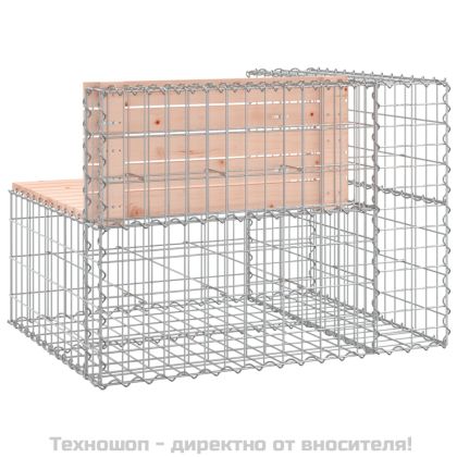 Градинска пейка габион 92x71x65,5 см дугласко дърво масив