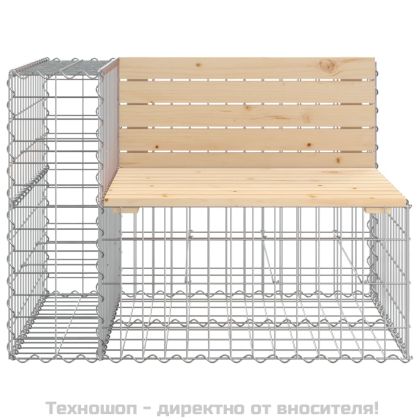 Градинска пейка габионен дизайн 92x71x65,5 см бор масив