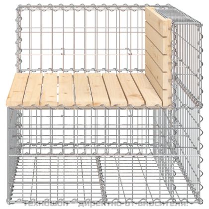 Градинска пейка габионен дизайн 92x71x65,5 см бор масив