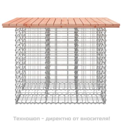 Градинска маса, дизайн от габион, 100x102x72 см, масивна дървесина, Дъглас