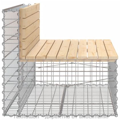 Градинска пейка габионен дизайн 103x70x65 см борово дърво масив