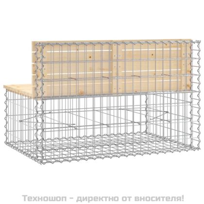 Градинска пейка габионен дизайн 103x70x65 см борово дърво масив