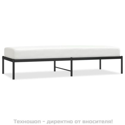 Метална рамка за легло, черна, 75x190 см