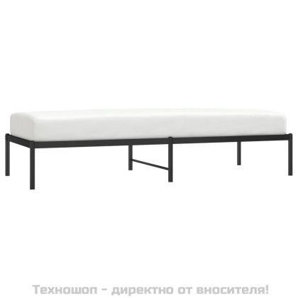 Метална рамка за легло, черна, 75x190 см