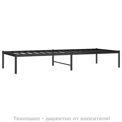 Метална рамка за легло, черна, 75x190 см