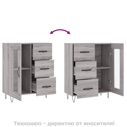 Сайдборд, сив сонома, 69,5x34x90 см, инженерно дърво