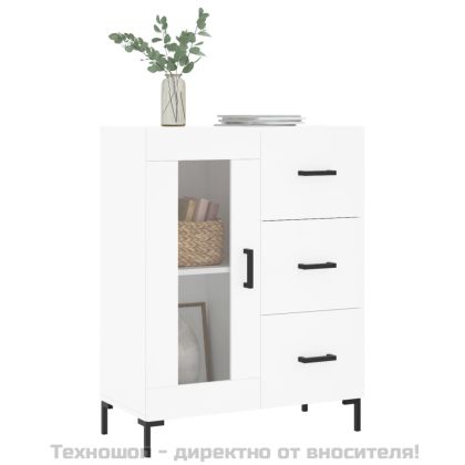 Сайдборд, бял, 69,5x34x90 см, инженерно дърво