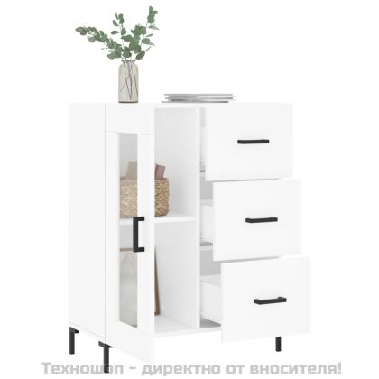 Сайдборд, бял, 69,5x34x90 см, инженерно дърво